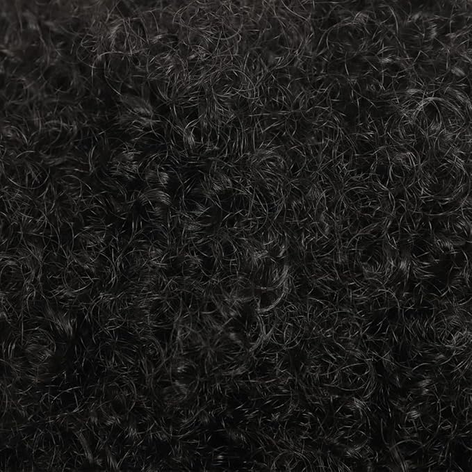 Afro Puff kinky curly Drawstring Ponytail Extension for Black Women Synthetic Short Afro Kinkys Curly Afro Bun Extension Hairpieces Updo Hair Extensions with Two Clips(1B)