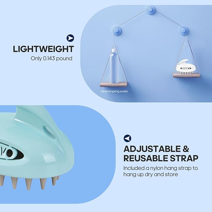 3 in 1 Hair Growth Scalp Massager,Replaceable Shampoo Brush for Relaxing,Deep Cleansing Exfoliator & Soothes itching - Wet/Dry Use for All Hair Types,Blue