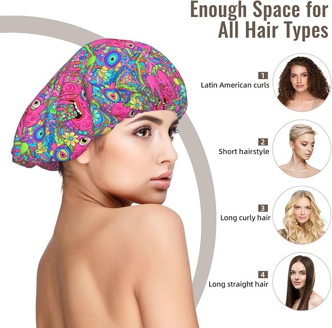 Satin Silk Bonnet for Sleeping Women Double Layer Sleep Hair Bonnets Caps for Curly Braid Hair