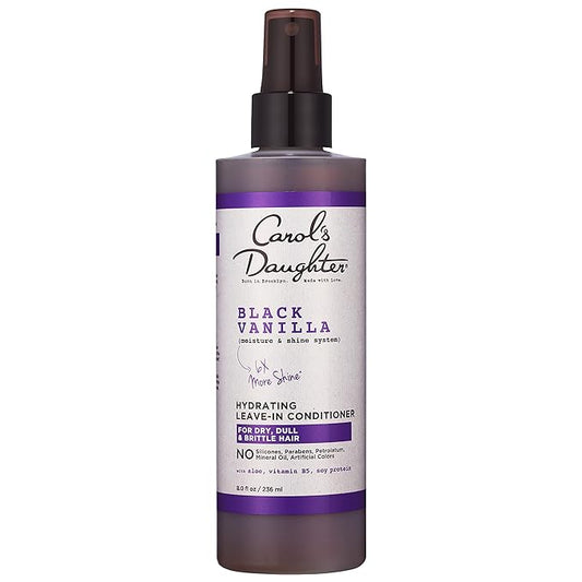 Carol's Daughter Black Vanilla Leave In Conditioner for Curly, Wavy or Natural Hair, Moisturizing Hair Care for Dry, Dull or Brittle Split Ends, 8 Fl Oz
