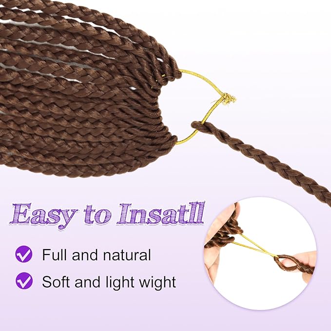 Eacia Goddess Box Braids Crochet Hair 18 Inch 7 Packs Pre Looped Boho Box Braids With Curly Ends Bohomian Curly Crochet Hair Extensions for Women(18 Inch, 30#)