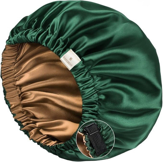 YANIBEST Silk Bonnet Satin Bonnet for Sleeping Women Men, Adjustable Double Layer Hair Bonnet for Curly Braids Reduce Frizz