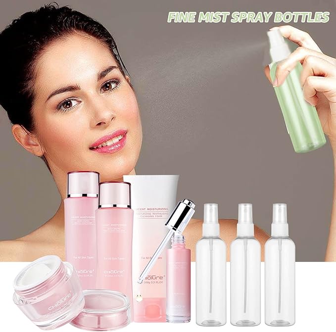 APACALI 30PCS 4 Oz Mini Mist Spray Bottle - Clear Fine Small Empty Travel Bottles - Reusable Liquid Containers for Perfume, Plant, Water (120ml)