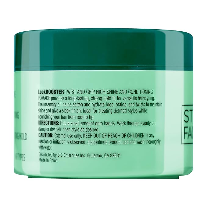Style Factor Lock BOOSTER Twist & Grip Braid Gel (5 Oz.) with Rosemary Oil— Strong Hold, Flake-Free, Frizz-Free Hair Braiding Gel for Defined & Long-Lasting Twists, Locs & Braids
