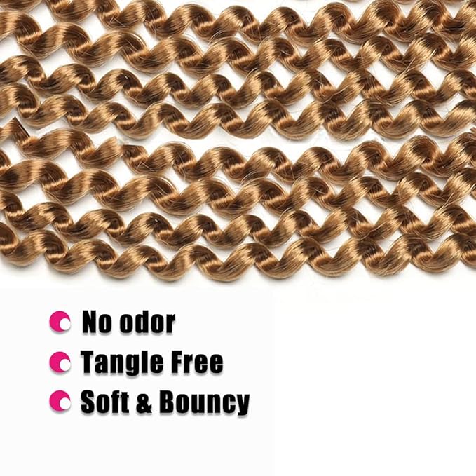 Passion Twist Hair 24Inch, 6 Packs, 27#, Water Wave Crochet Hair for Black Women