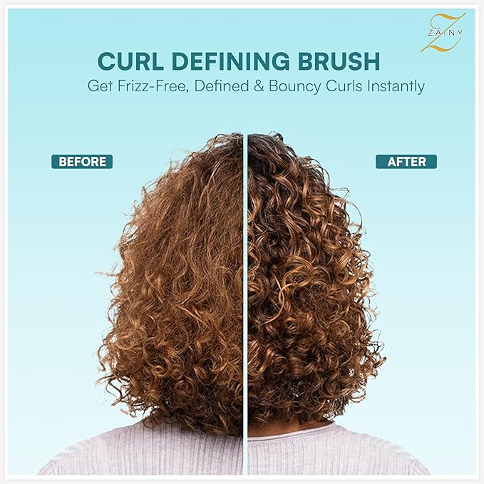 ZAINY Curl Defining Brush 2PC Set, Wide Tooth Comb for Curls, Curly Hair Brush for Women, Wet Detangler Wavy Hairbrush & Shower Detangling Curl Comb & Define Curl Brush for Kids, Girls, Toddlers & Men