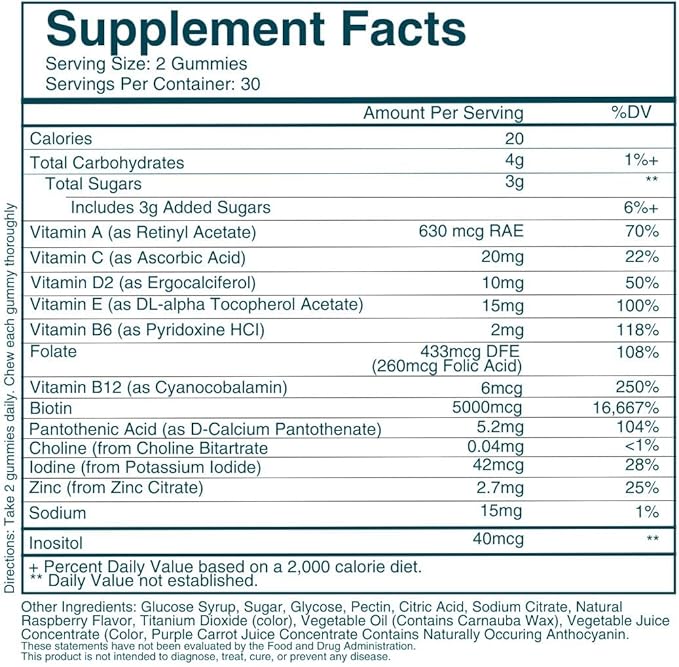 WEEM Hair Skin and Nails Gummies - Supports Healthy Hair - Vegan biotin Vitamins for Women & Men Supports Faster Hair Growth, Stronger Nails, Healthy Skin, Extra Strength (1)