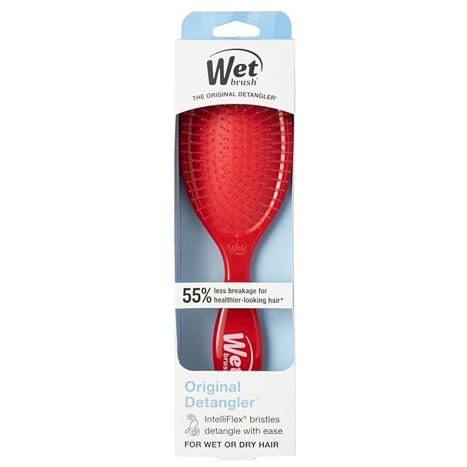 Wet Brush Original Detangler - Ultra-Soft Bristles for Effortless, Pain-Free Brushing - Glides Through Wet, Dry, or Damaged Hair - Perfect for Women, Men & All Hair Types - Amazon Exclusive Red