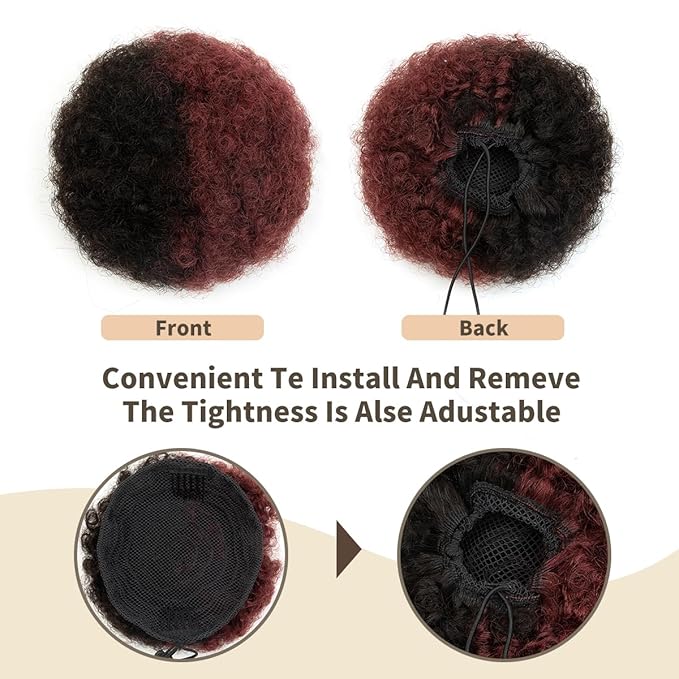 isheeny Medium Human Hair Ponytail Extension For Girls Ages 5-8, Natural Human Hair Drawstring Ponytail Hair Extensions P1-99j For Little Girls, Curly Hairpiece, Soft, And Durable For Repeated Use