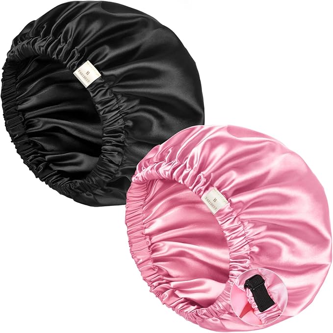 YANIBEST Silk Bonnet Satin Bonnet for Sleeping Women Men, Adjustable Double Layer Hair Bonnet for Curly Braids Reduce Frizz