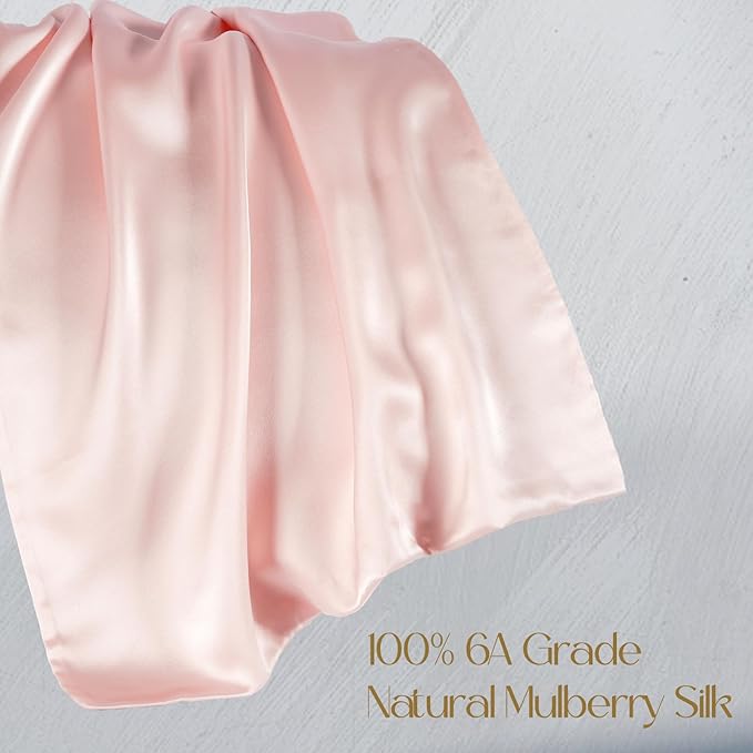 ZIMASILK 100% Pure Mulberry Silk Pillowcase for Hair and Skin Health,Soft and Smooth,Both Sides Premium Grade 6A Silk,600 Thread Count,with Hidden Zipper,1pc(Standard 20''x26'',Pink)