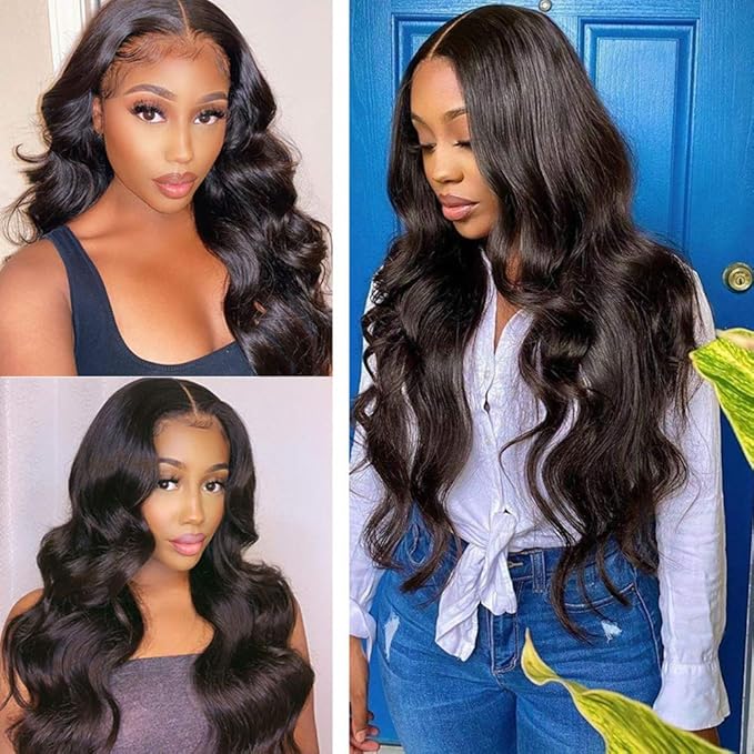 YISEA Body Wave 4 Bundles with Closure(22 24 26 28+20) 100% Unprocessed Brazilian Body Wave Human Hair Bundles with 4X4 Lace Closure Free Part Natural Color