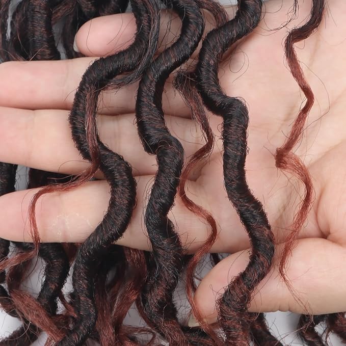 Goddess Locs Crochet Hair 10 Inch 9 Packs Synthetic Faux Locs Crochet Hair for Black Women, River Locs Hair Extensions Style Pre looped Crochet with Curly Ends