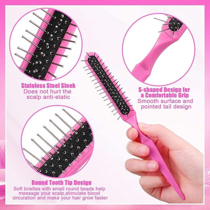 3Pcs Wig Brush for Synthetic Hair with 4Pcs Wig Cap and Wide Tooth Hair Comb No More Hair Pulling