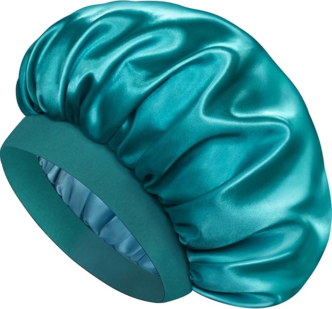 Satin Silk Bonnet for Sleeping, Double Layer Silk Sleep Cap for Men & Women, Soft Satin Lined Bonnet for Curly Hair