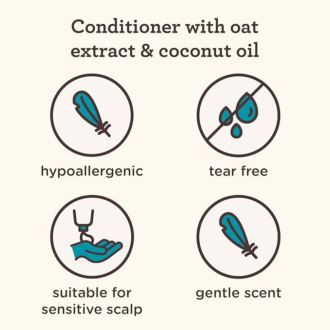 Aveeno Kids Coily Hair Conditioner with Oat Extract & Coconut Oil, Coily Hair Conditioner for Toddlers Detangles & Moisturizes Coils for Healthy-Looking Hair, Hypoallergenic, 12 fl. oz