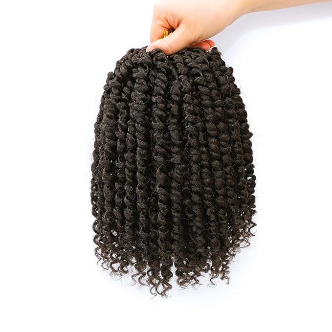 Passion Twist Crochet Hair 8Inch Passion Twist Hair 8 Packs Pre-Twisted Passion Twist Crochet Hair for Black Women Soft Passion Twist Curly Crochet Hair 8"(Pack of 8) 2#