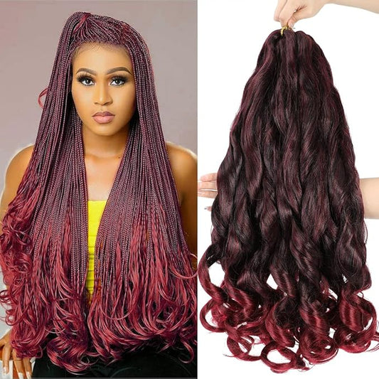 6 Packs French Curls Pre-Stretched Braiding Hair 24 Inch Loose Wave Bouncy With Curly Ends 100g/Pack Yaki Curly Hair Extensions for Black Women (Tbug)