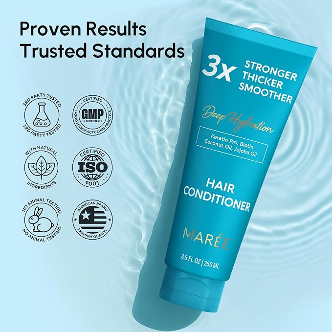 MAREE Hair Conditioner for Women & Men – Deep Conditioning Hydrating Moisturizing Color Safe Conditioner – Hair Moisturizer for Curly Dry Damaged Color Treated – Acondicionador Para Cabello