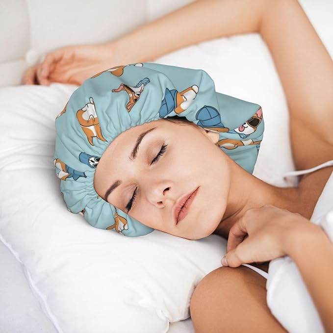 Silk Bonnet for Sleeping, Satin Hair Bonnets, Soft Elastic Band Silk Sleep Cap, Hair Wrap for Women