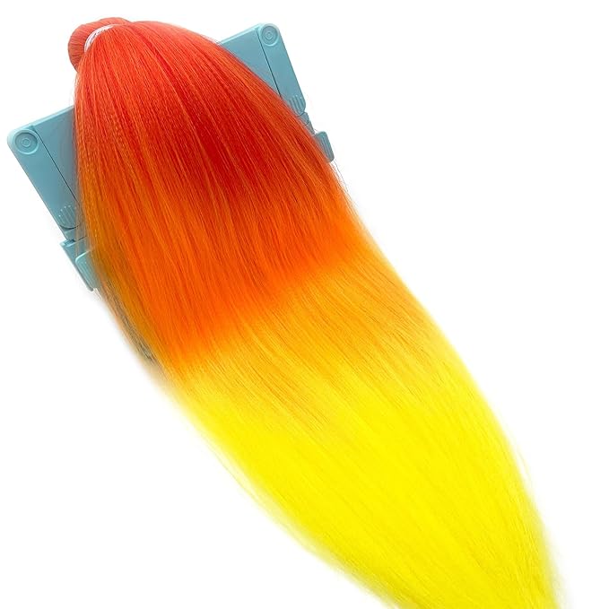 Ombre Braiding Hair Pre Stretched Red Orange Yellow Braids Color Weave Pre Braided Hair for Crochet Braiding Synthetic Knotless Hypoallergenic Yaki Jumbo Box Braids Extensions
