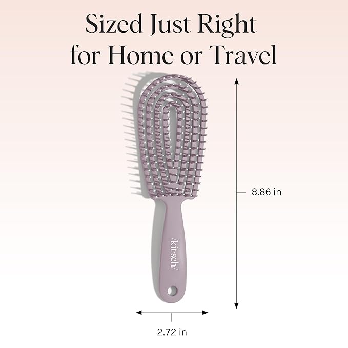 Kitsch Detangler Brush – Flexible Curly Hair Brush for Women, Men & Kids | Detangling Hairbrush with Bendable Frame and Ultra-Smooth Bristles for Wet or Dry Strands - Soft Violet