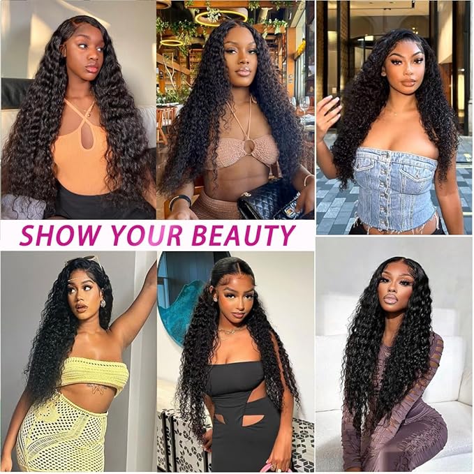 Brazilian Virgin Human Hair Water Wave Bundles(26 28 30 Inch)100% Unprocessed Human Hair 3 Bundles Wet and Wavy Bundles Hair Extensions for Black Women Natural Color
