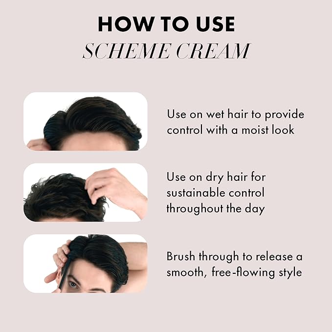 Hanz de Fuko Scheme Cream – Premium Men’s Hair Styling Cream for a Medium Hold, Natural Shine – Ideal Texture Product for All Hair Types, Provides Versatility on Wet or Dry Hair – 2 oz, Travel Size