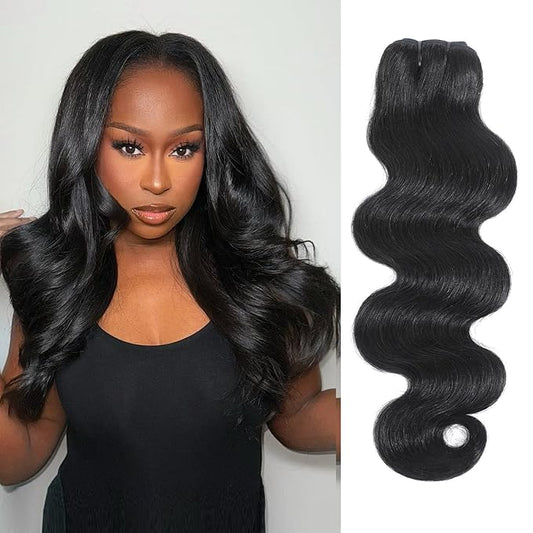 12A Body Wave Bundles Human Hair One Bundle 18 inch 100% Unprocessed Brazilian Virgin Body Wave Human Hair Bundles for Women Natural Black