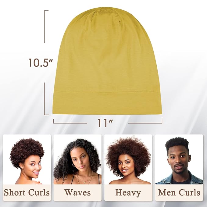 OLESILK 100% Mulberry Silk Bonnet for Sleeping Women, Silk Hair Wrap for Sleeping, Yellow