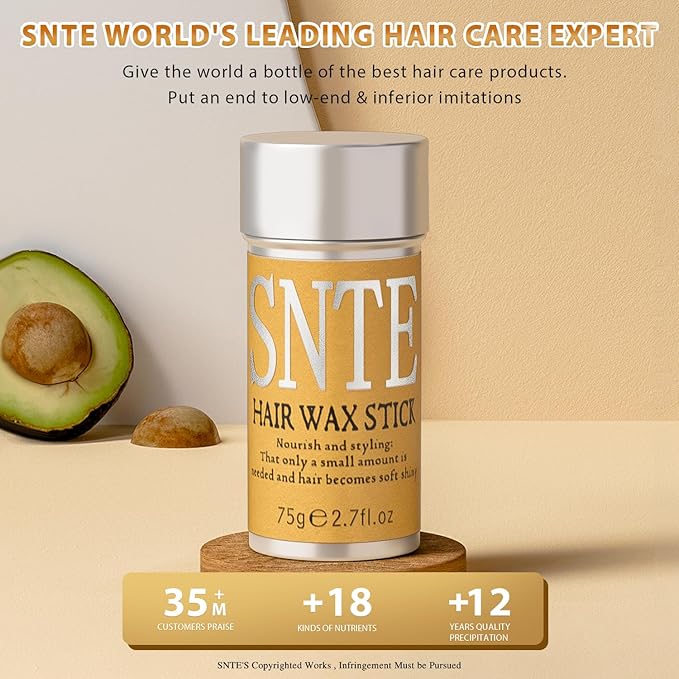 Samnyte Hair Wax Stick, 2PCS Wax Stick for Hair Slick Stick, Hair Wax for Flyaways Hair Gel Stick Non-greasy Styling Cream for Fly Away & Frizz Hair