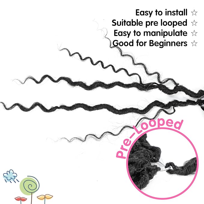 Fulcrum Goddess Locs Crochet Hair 12 Inch, 8 Packs New Faux Locs Crochet Hair for Black Women, Crochet locs with Curly Ends (12Inch (Pack of 8), 1B#)