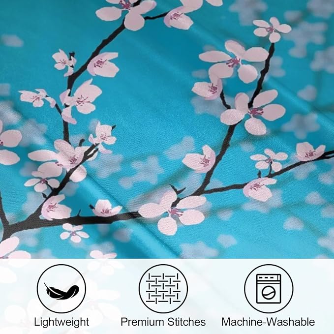 Cherry Blossom Silky Satin Pillowcase for Hair & Skin, Bed Pillow Cases with Hidden Zipper Soft Breathable Pillow Covers for Sleeping Standard Size, 20x26in