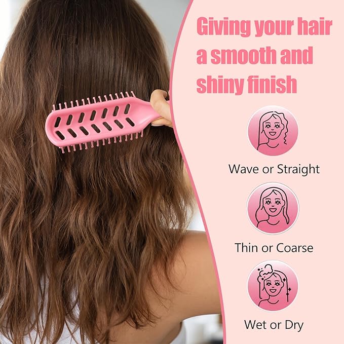 KUWA Detangling Brush for Curly, Thick & Straight Hair - Paddle Brush for Wet & Dry Hair - Pain-Free Detangling