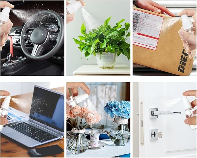 APACALI 60PCS 1 Oz Spray Bottle Mini Mist Sprayer Clear Fine Small Spray Bottle Empty Travel Spray Bottles Reusable Liquid Containers Water Spray Bottle for Perfume, Plant(30ml)