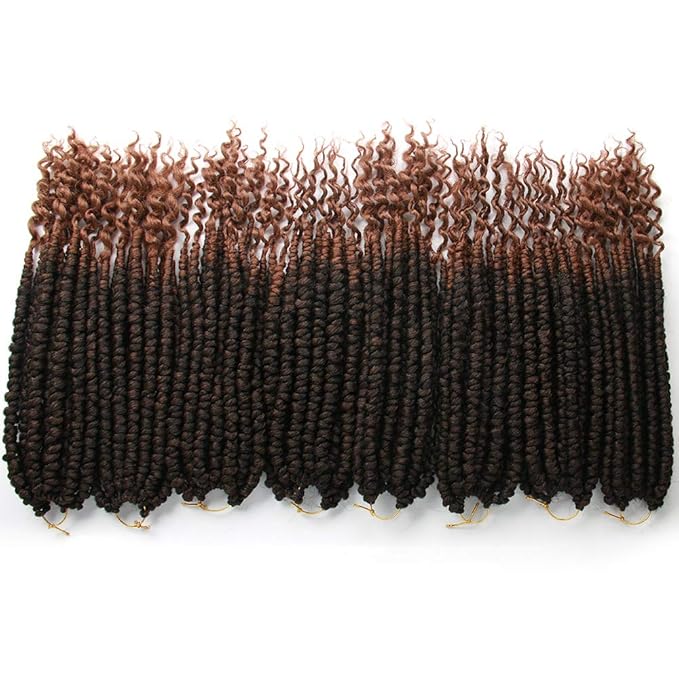 14 Inch Twist Crochet Hair Spring Twist Crochet Senegalese 8 Packs Crochet Hair For Black Women (14inch (Pack of 8), T1B/30#)
