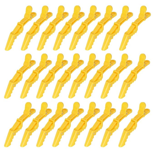 Ondder 24 Pack Alligator Hair Clips, 4.5 inch Clips for Hair Sectioning, Hair Styling Accessories for Women Men Girls Teens, Yellow