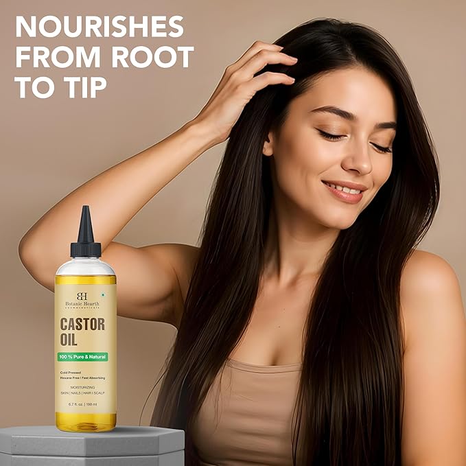 Botanic Hearth Hair Oil for Hair Growth & Home Hair Perm Kit | Strengthening Dry, Frizzy, Damaged Hair & Scalp Treatment | Castor Hair Oil – 6.7 Fl Oz