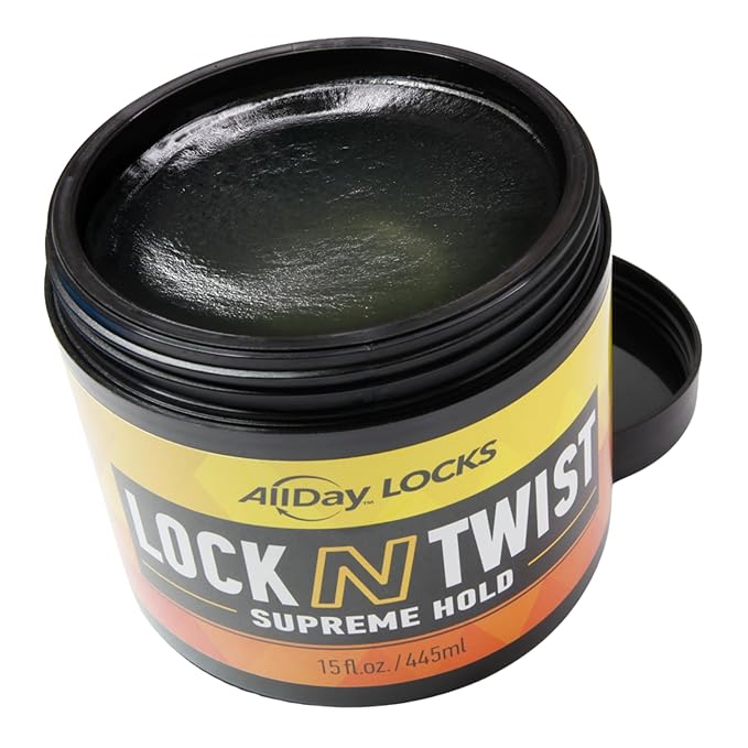 AllDay Locks Lock N Twist (15 oz) | Supreme Hold, No Frizz or Flaking | Hydrating, Nourishing Locking Gel | Grape & Avocado-Infused | Lock & Twist Braids, Locks, Twists, Cornrows | 15 oz