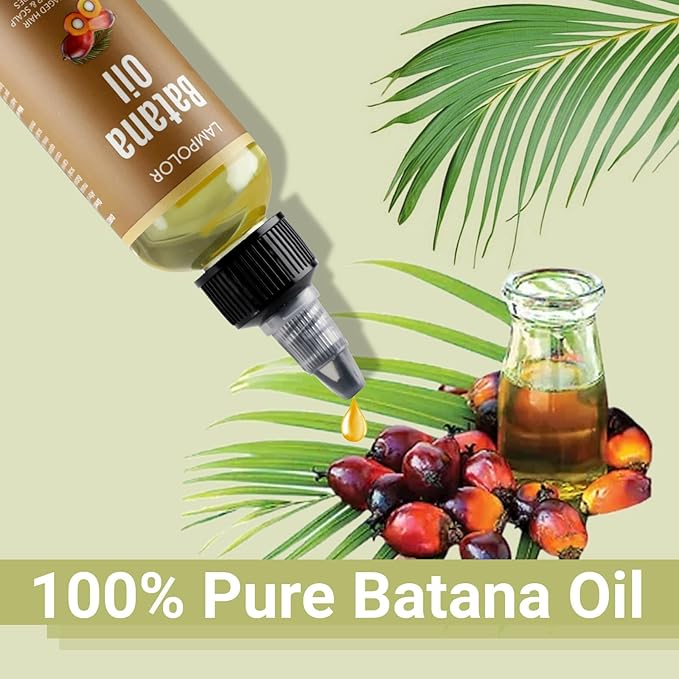 RAW Batana Oil for Hair Growth, Dr Sebi Organic Unrefined Batana Oil from Honduran, 100% Pure & Natural Hair Growth for Thicker & Stronger Hair - 4 FL OZ