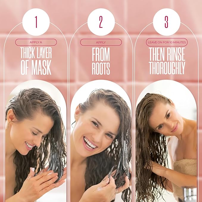 Revitalizing Anti-Frizz Hair Mask 8 fl oz | Deep Conditioner for Dry Damaged Color-Treated Hair | Collagen, Keratin & Coconut Oil | UV Shield | Sulfate-Free, Paraben-Free, Cruelty-Free