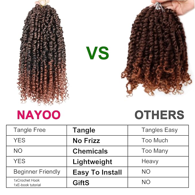 Passion Twist Hair - 8 Packs 12 Inch Passion Twist Crochet Hair For Women, Crochet Pretwisted Curly Hair Passion Twists Synthetic Braiding Hair Extensions (12 Inch 8 Packs, T350)