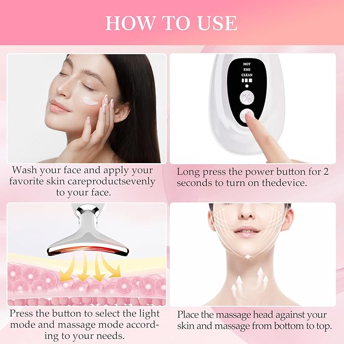 Multi-Functional-Red-Light-Therapy-for-Face and Neck-Eye-Head Massager,7 Colors Skin Rejuvenation Lifting Facial Massager for Toning,Glow Boost，Wrinkle&Dark Circle Reducer,Scalp Massager Hair Growth