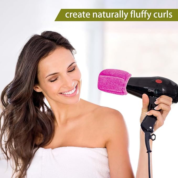 2Pcs Sock Diffuser for Hair Dryer, Universal Diffuser Hair Dryer Attachment Sock Curly Hair Blow Dryer with Diffuser for Curly Hair Diffuser Cap, Fits Most Every Size Blow Dryer (Pink)