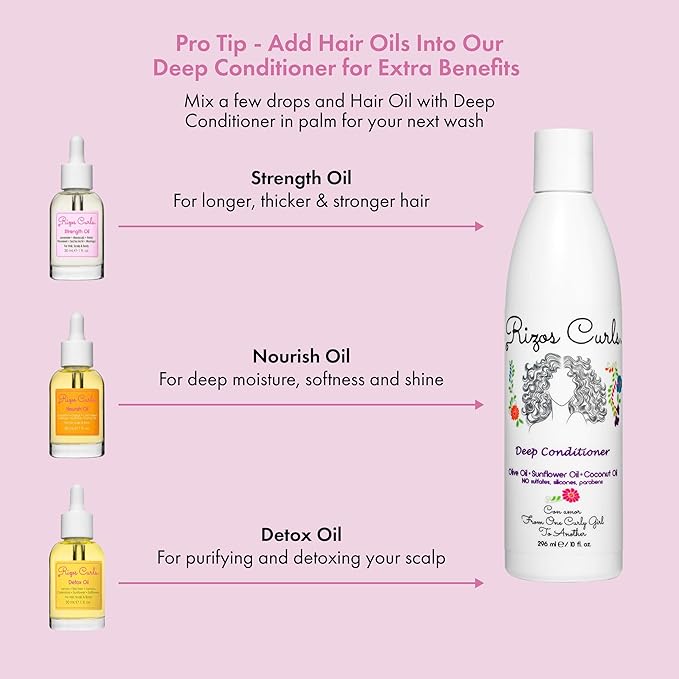 Rizos Curls Detox Oil, Detox & Balance Scalp to Reduce Buildup & Soothe Irritation, Support Hair Growth & Health with Tea Tree & Lemon Oil, For All Hair Types 1a - 4c, 1 oz