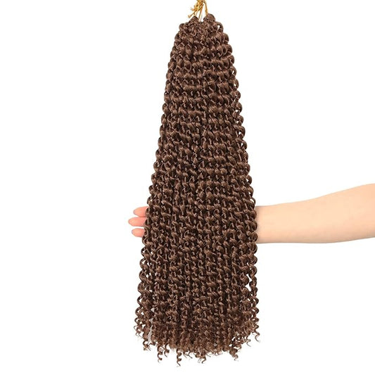 Ubeleco 30 Inch Passion Twist Hair, Brown Water Wave Crochet Hair Passion Twist Crochet Hair For Women Long Passion Twists Braiding Hair Curly Braiding Hair Extensions (30 Inch (Pack of 2), #30)