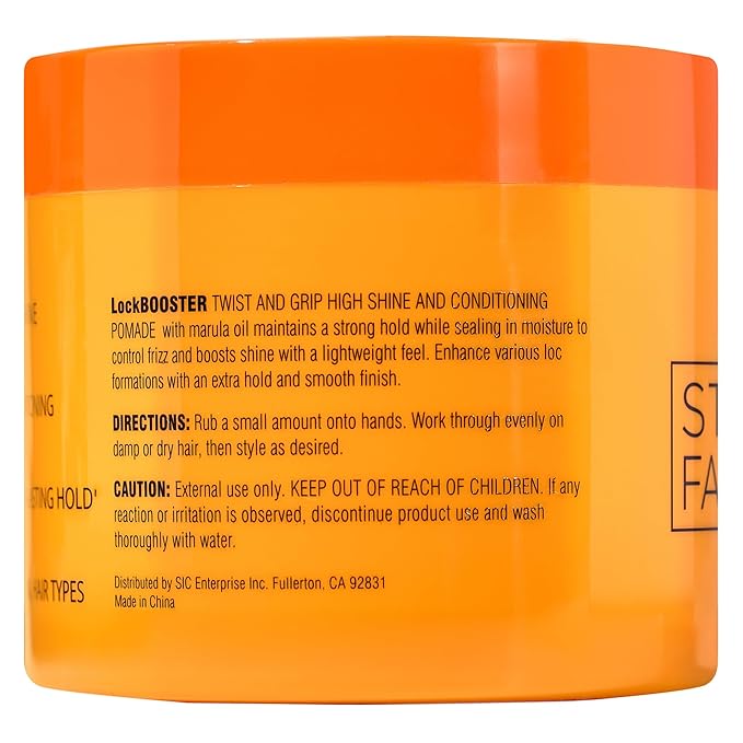 Style Factor Lock BOOSTER Twist & Grip Braid Gel (10.1 Oz.) with Marula Oil — Strong Hold, Flake-Free, Frizz-Free Hair Braiding Gel for Defined & Long-Lasting Twists, Locs & Braids