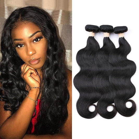 Human Hair Body Wave 3 Bundles 10A Human Hair 100% Unprocessed Body Wave 3 Bundles Virgin Hair Natural Color(16 18 20)