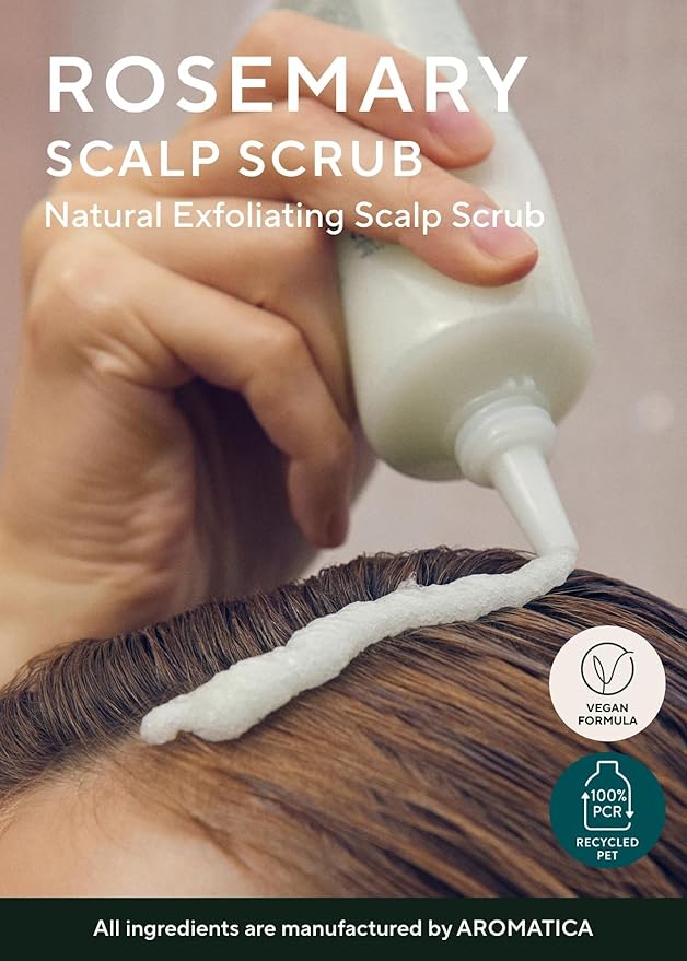 AROMATICA Rosemary Scalp Scrub 5.82oz / 165g, Scalp Treatment, Scalp Exfoliator with Salt Scrub for Oily Scalp, Dandruff, Build Up Remover