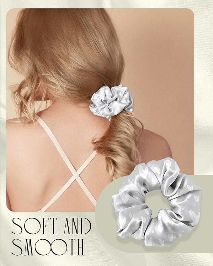 Mulberry Silk Pillow Case for Hair and Skin 19 Momme Queen 30"x20" Grey Silk Pillowcase with Eye Mask & Scrunchie Soft Silk Pillowcase Sleeping for Moms, Women